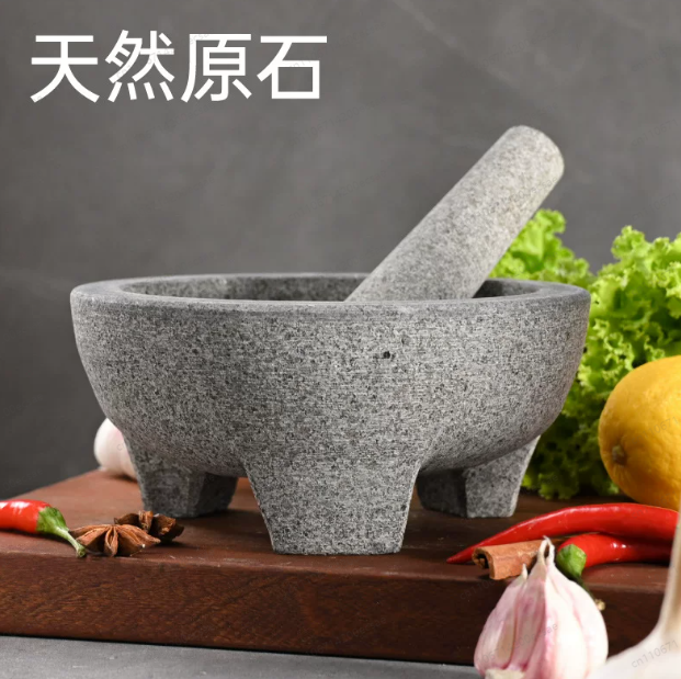 Mortar Pestle Granite - Naturalny kamień granitowy - tłuczek i