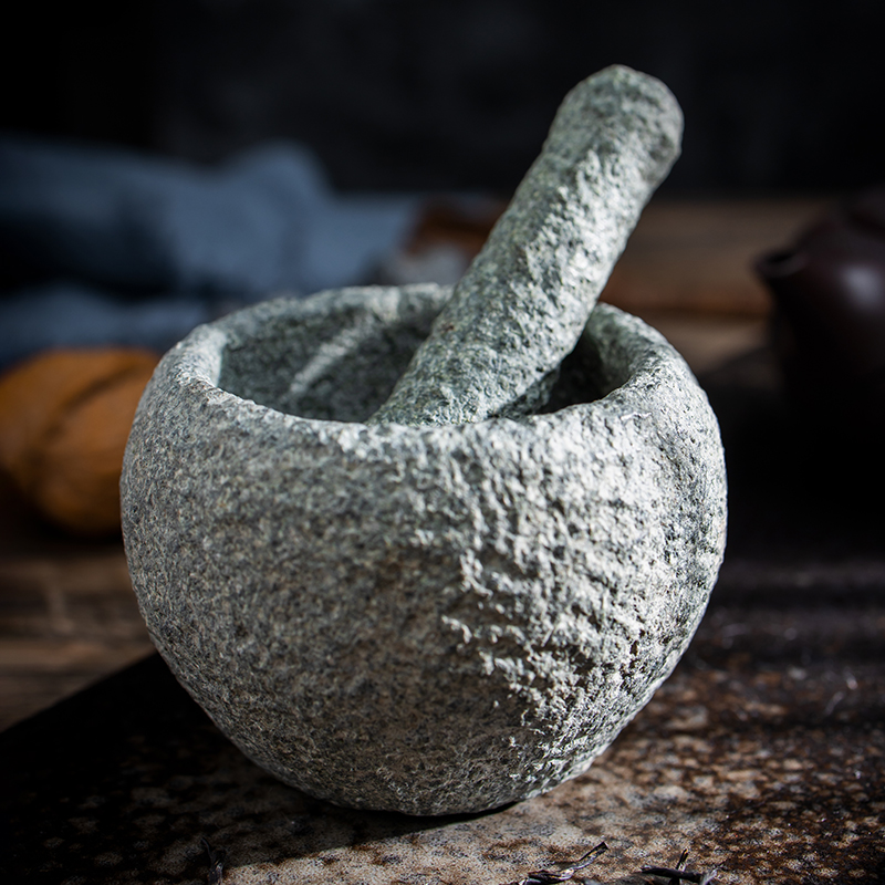 Mortar Pestle Granite - Moździerz i tłuczek z naturalnego kamienia,