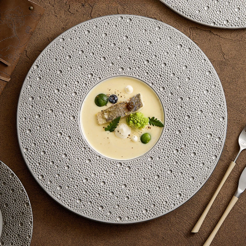 Home Cooking Steak - Kreatywny Meteor Planet Okrągły Ceramiczny Talerz