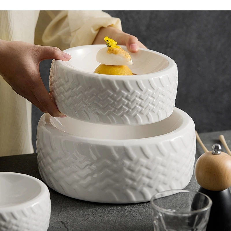 Home Cooking Restaurants - Talerz w kształcie koła, ceramiczny, do