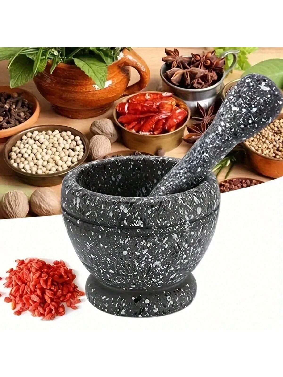 Mortar Pestle Granite - 1 szt. Praska do czosnku z
