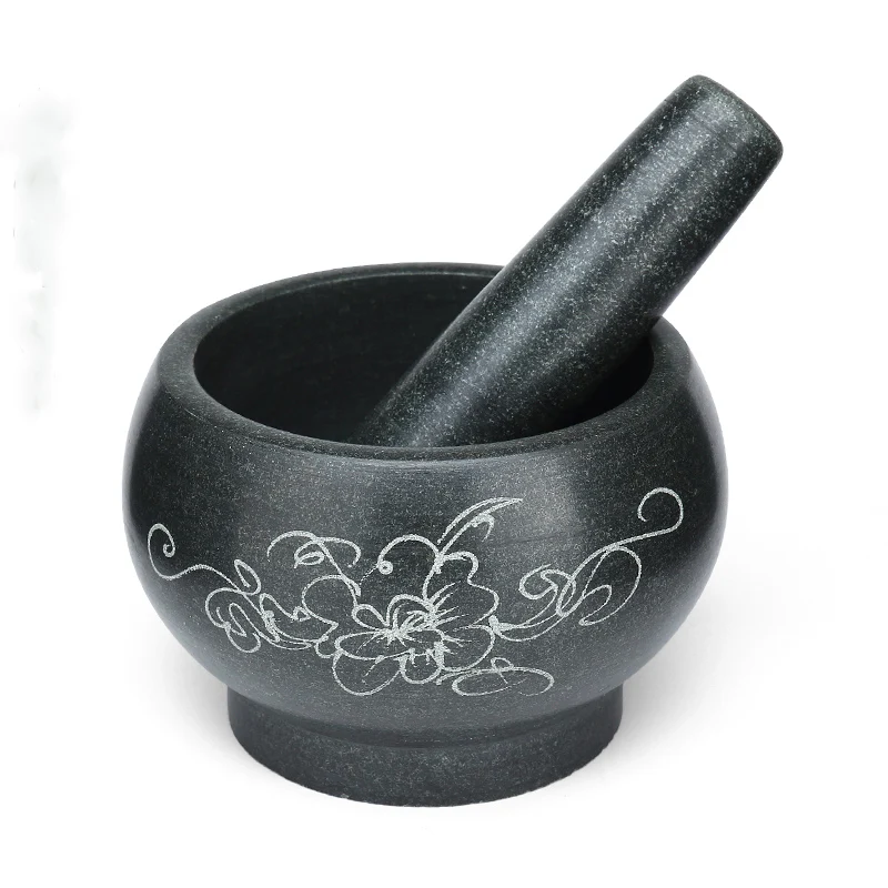 Mortar Pestle Granite - D16CMxH10CM Naturalny granitowy zestaw moździerza i
