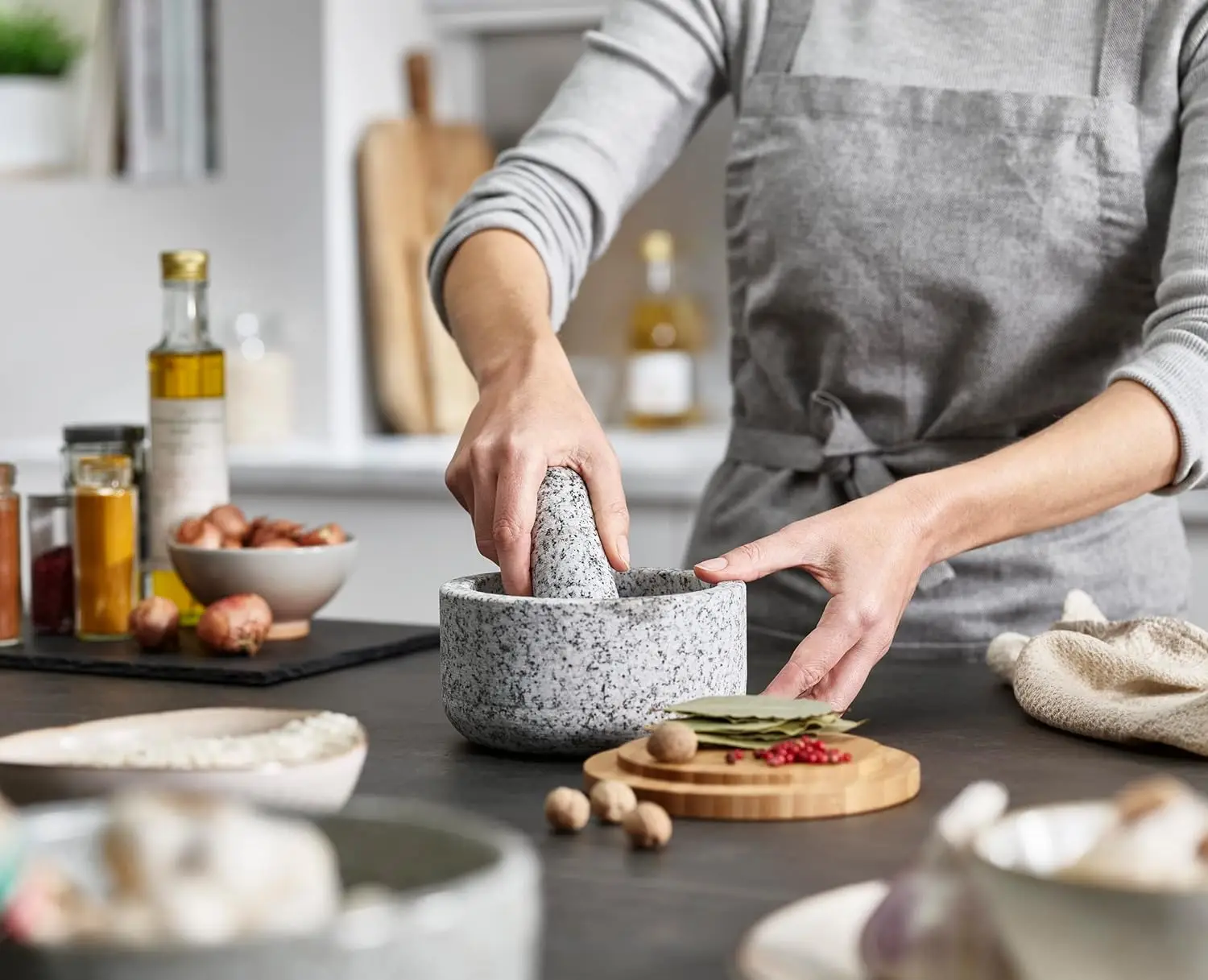 Bambusowa osłonka na granitowy – Mortar Pestle Granite recenzja i cena